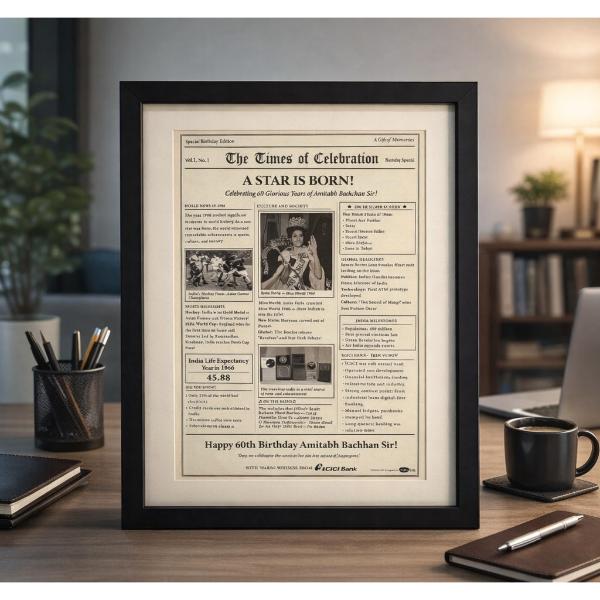 Customized Double Mounted Newspaper Frame